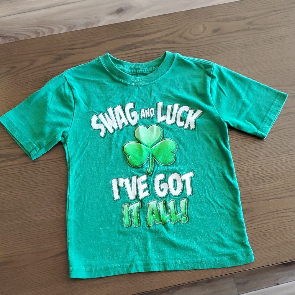 Green Kids Shirt with Clover Design